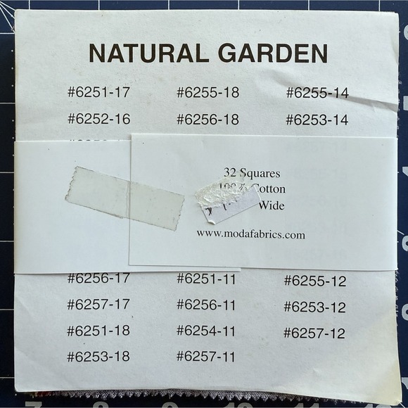 NATURAL GARDEN By Holly Taylor Charm Pack MODA Fabrics 32 - 5" Squares - Picture 2 of 16